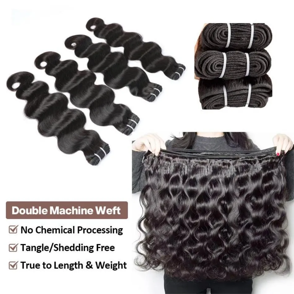 10-32 بوصة الجسم موجة حزم الشعر البشري اللون الطبيعي تمديدات شعر ريمي البرازيلي الباروكات الأصلي حزمة 100% للنساء السود #4