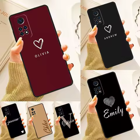 Personalised Name Initials soft TPU Case For Samsung Galaxy S24 Plus S23 S20 S21FE Lite S22 Ultra Note 20 S8 S9 S10 Phone Coque