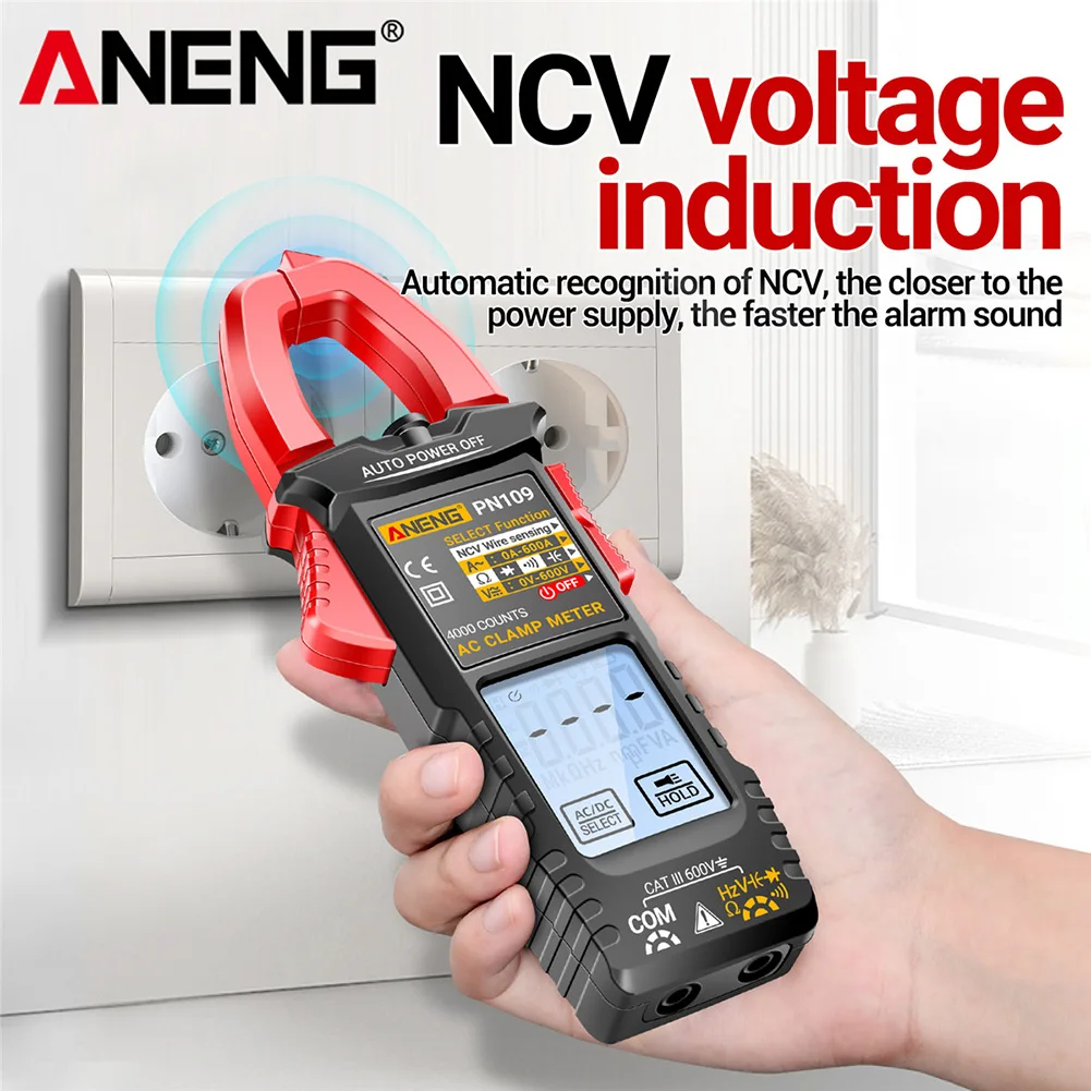 

ANENG Smart Clamp Meter 4000 Count Digital 600A High Current Professional Non-contact Measurement NCV Induction Tools PN109