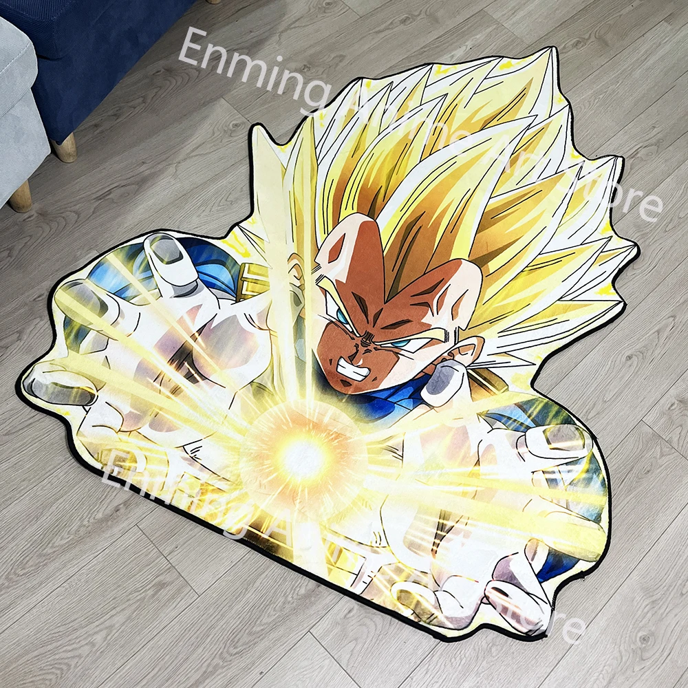 Irregular Rugs Anime Vegeta Super Saiyan Dragon Ball Z Customize Cartoon Rug Handmade Carpet Area Rug for Home Decor