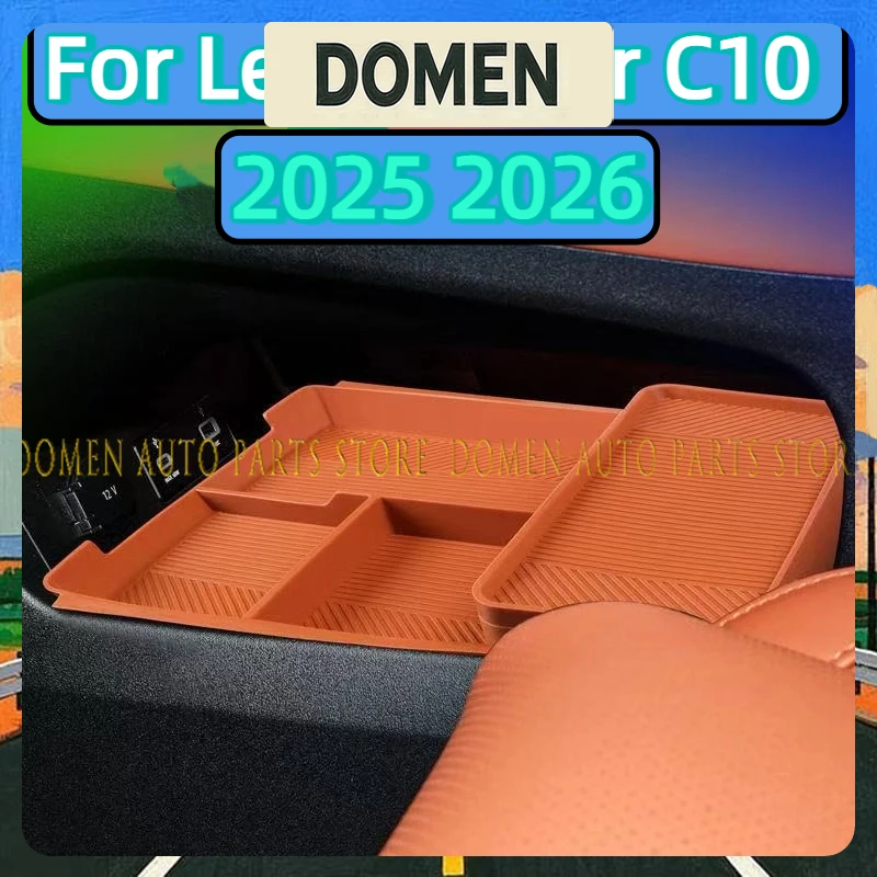 DOMEN For Leapmotor C10 2025 2026 Center Console Storage Box Armrest Lower Storage Box Silicone Anti-Slip Organizer Car Accessor