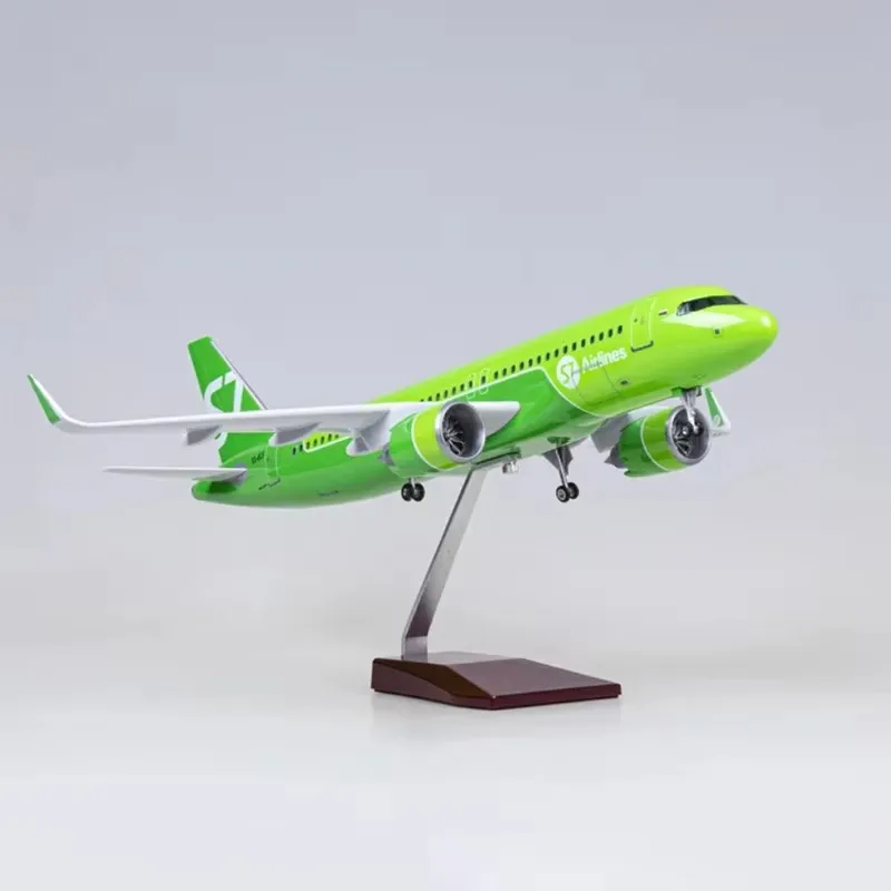 1/80 47CM  Airplane A320NEO A320 NEO Siberia S7 Airlines Model Toy Light & Wheel Landing Gear Diecast Resin Plane Model Decor