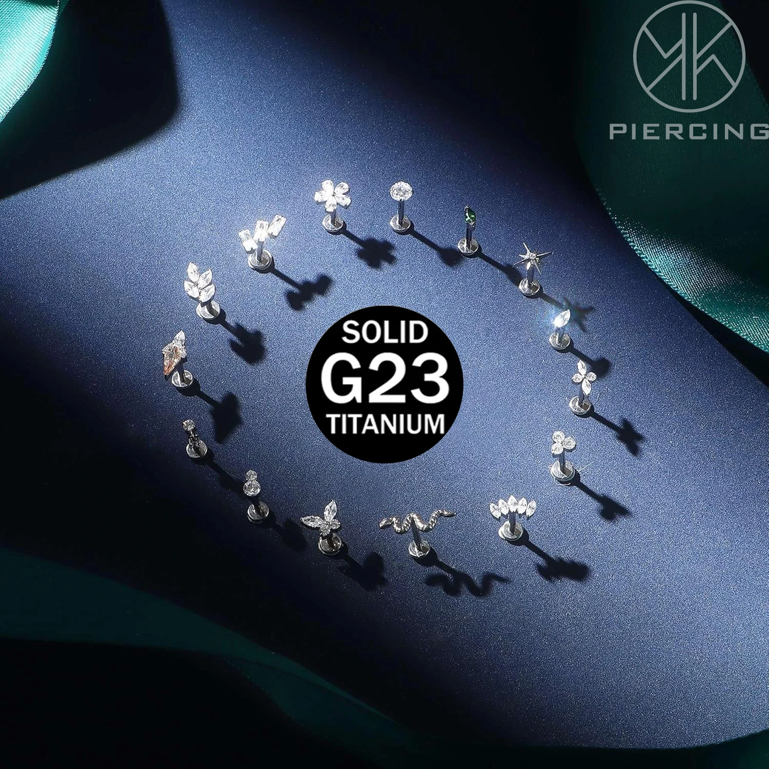 18G 16G Stud Earrings Flat Back G23 Titanium Internal Thread Cartilage for Women Hypoallergenic CZ Stud Piercing Jewelry