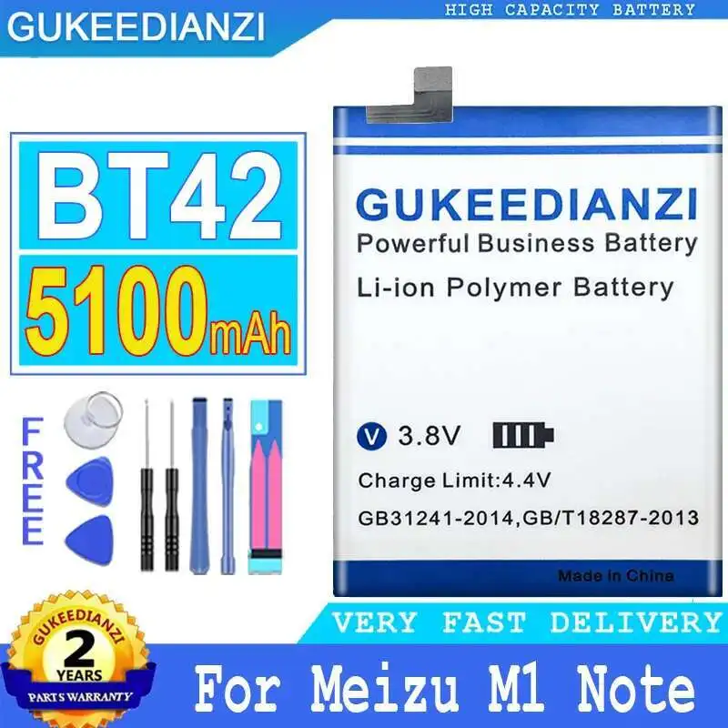 

5100Mah BT42 For Meizu Meizy M1 Note High Performance Mobile Phone Battery