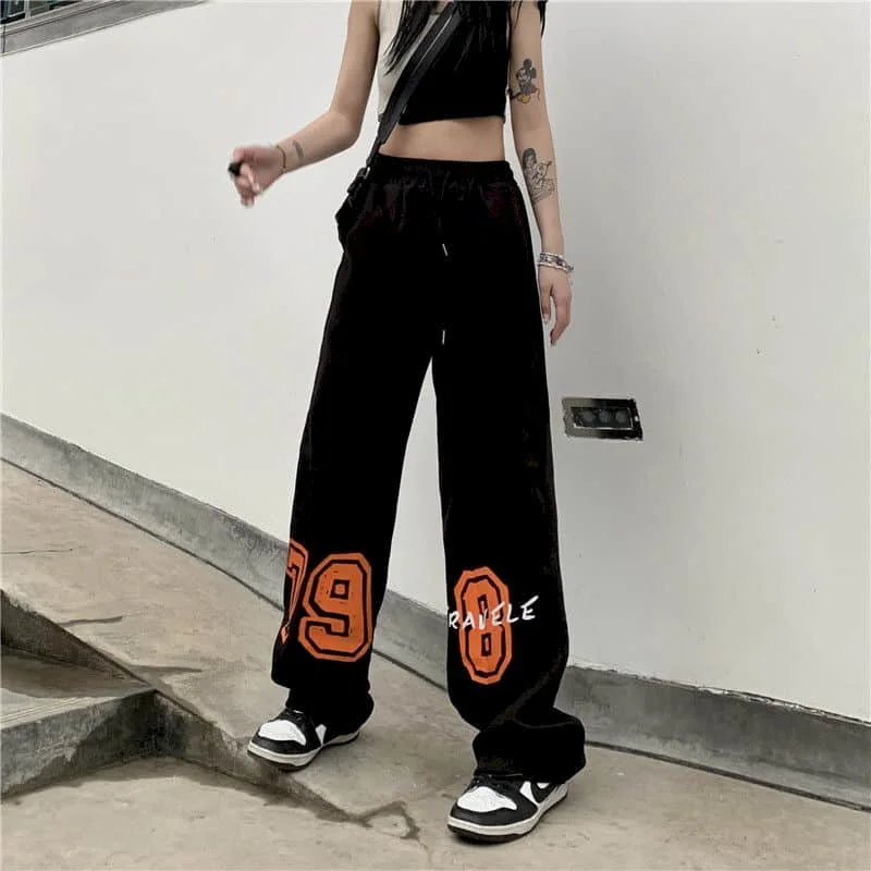 

Jazz Women's Pants Loose Pants Vintage Sweatpants Korean Fashion Casual Leggings Y2k Pants Women Clothing Lace-up Baggy Pants