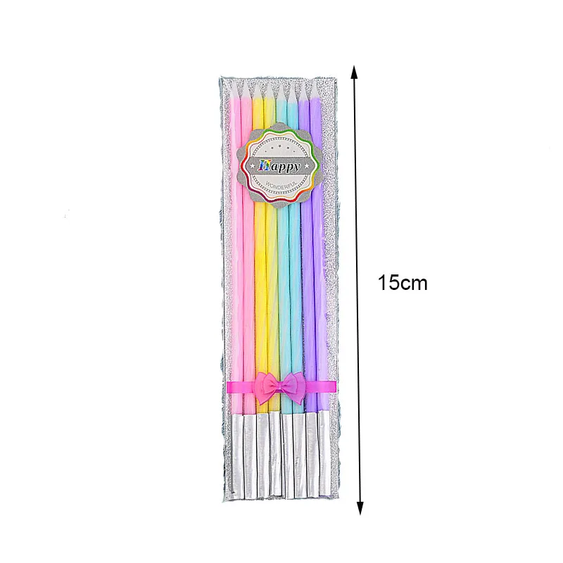 8 PCS Long Pencil Birthday Cake Candle Wedding Wax Cupcake Candle Home Decoration Supplies