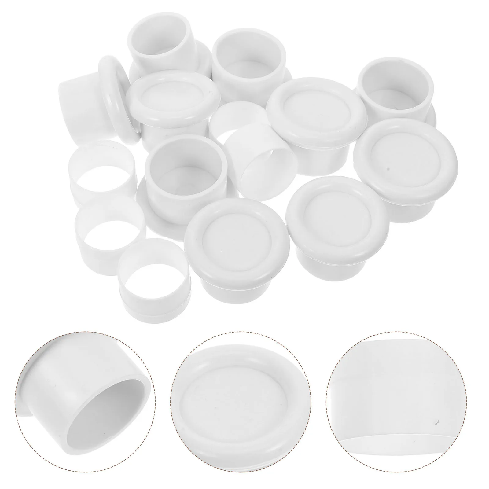 

1 Set 32Mm White Plastic Curtain Rod End Caps Easy Install No Drill Antislip For Closet Shower Window Drapery Pole Stoppers Hang