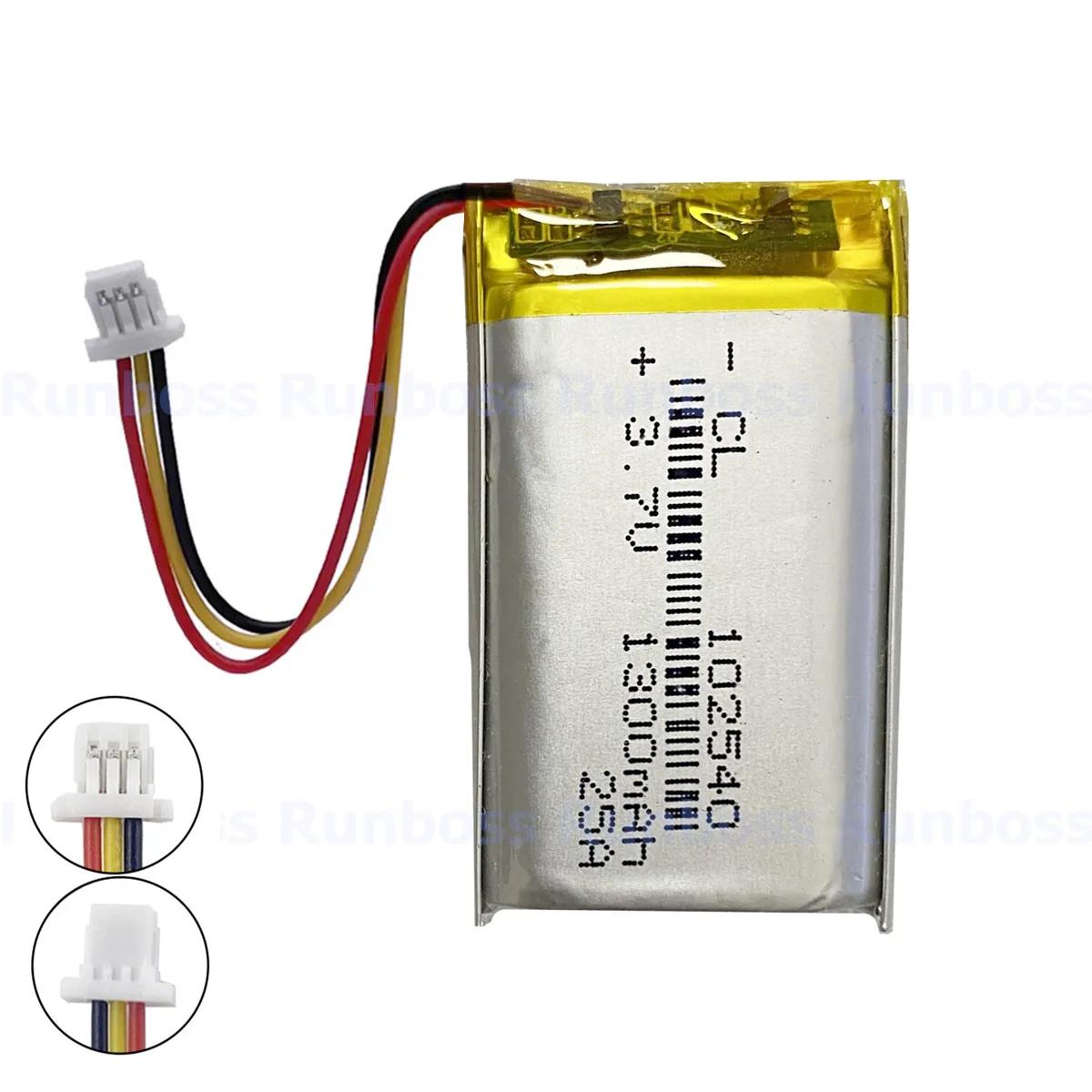1-10PCS 3.7V 1300mAh 102540 With JST 3Pin 1.0mm Connector Li-Polymer Li Battery For Driving Recorder GPS DashCam Satnav DVR DVC