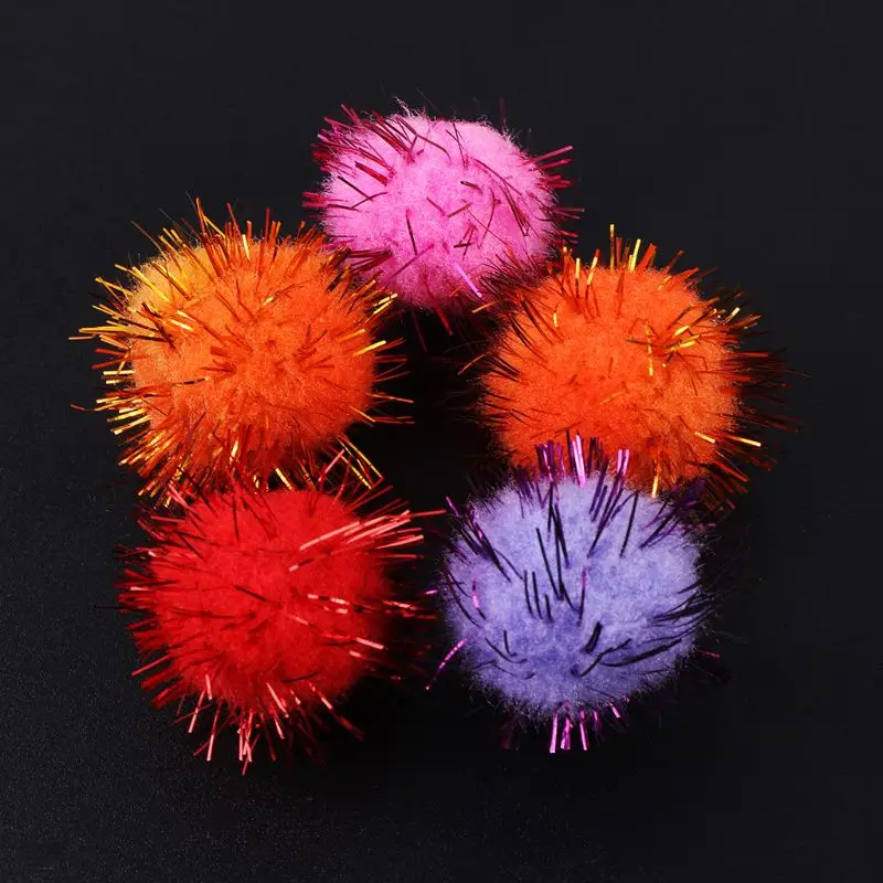 100Pcs 25mm 미니 푹신한 소프트 Pom Poms Pompoms 반짝이 공 수제 어린이 장난감