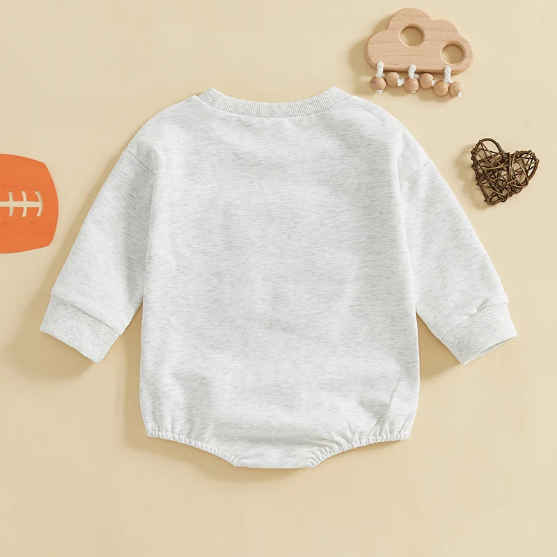 Baby Football Bubble Romper Rugby Letter Letter Embroidery Long Sleeve Bodysuit Neutral Fall Clothes