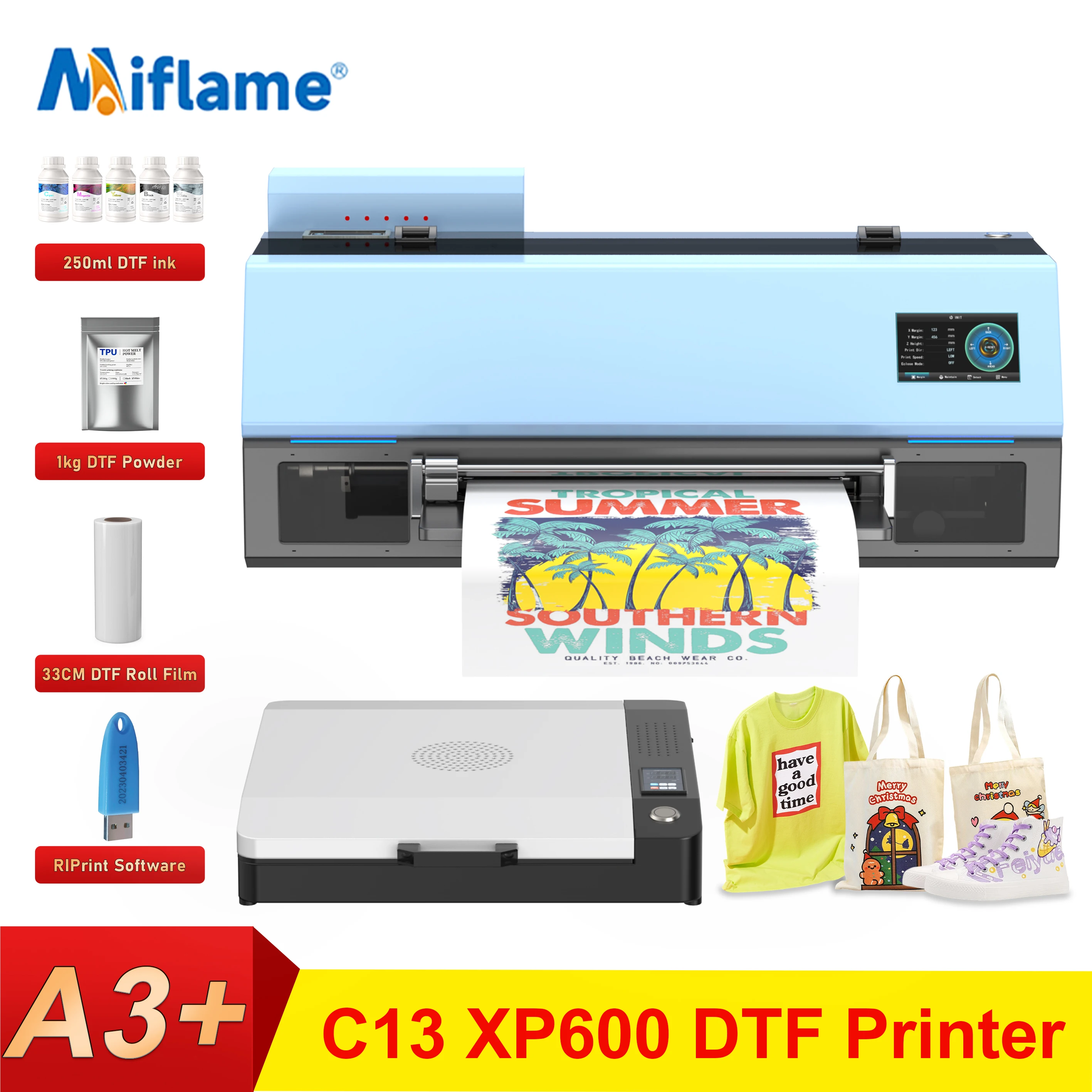 

Принтер DTF A3 XP600 Принтер для переноса пленки 13 дюймов Принтер DTF для ткани Футболка Печатная машина impresora dtf a3