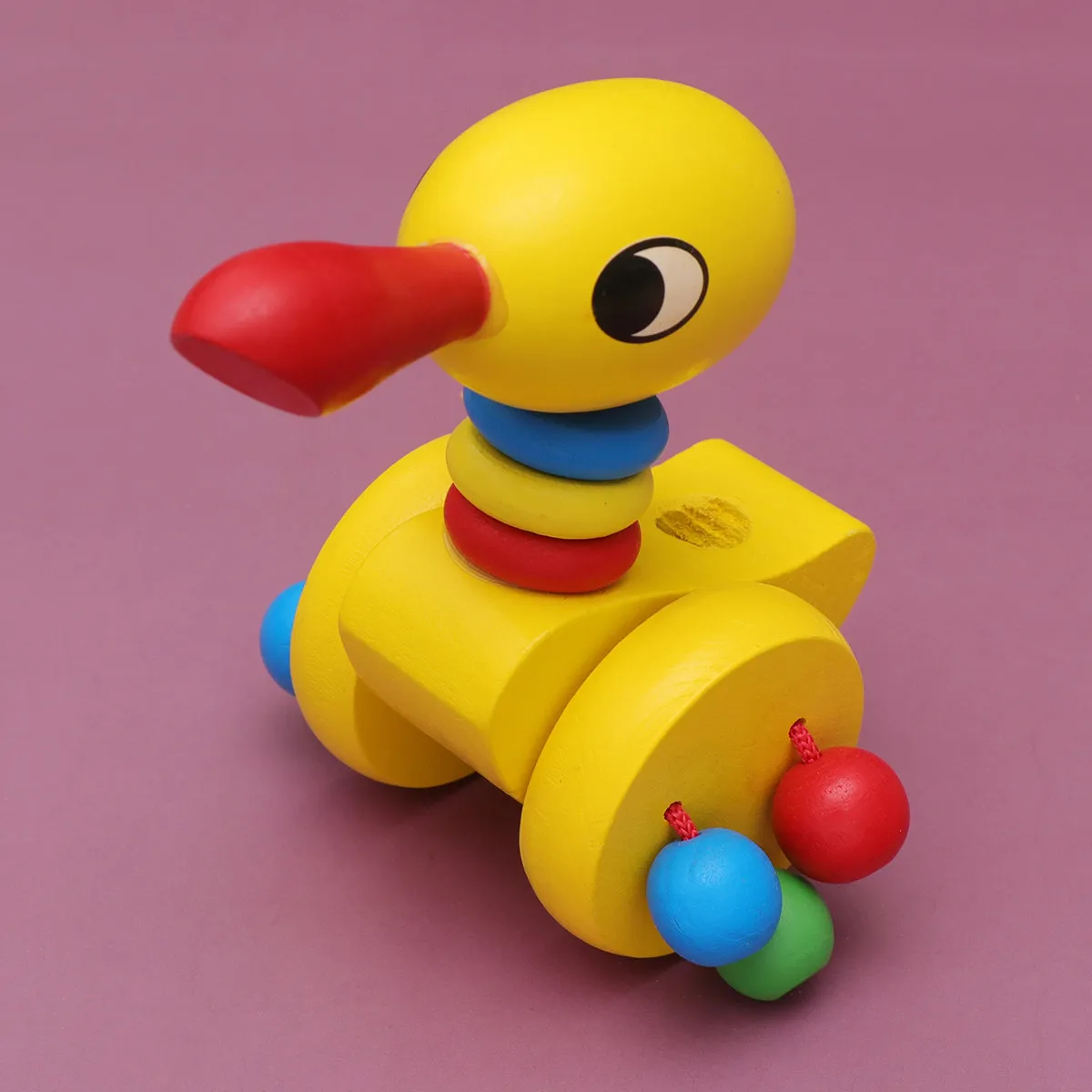 Wooden Baby Walker Early Childhood Educational Cart Cartoon Duck Shape Colorful Toddler Mobility Trolley for Fun and Skill