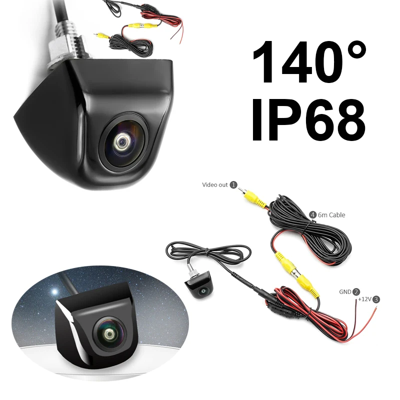 Car Rear View Camera 140° Degree DC 12V IP68 Waterproof CCD Full HD Vehicle Backup Car Rear View Camera