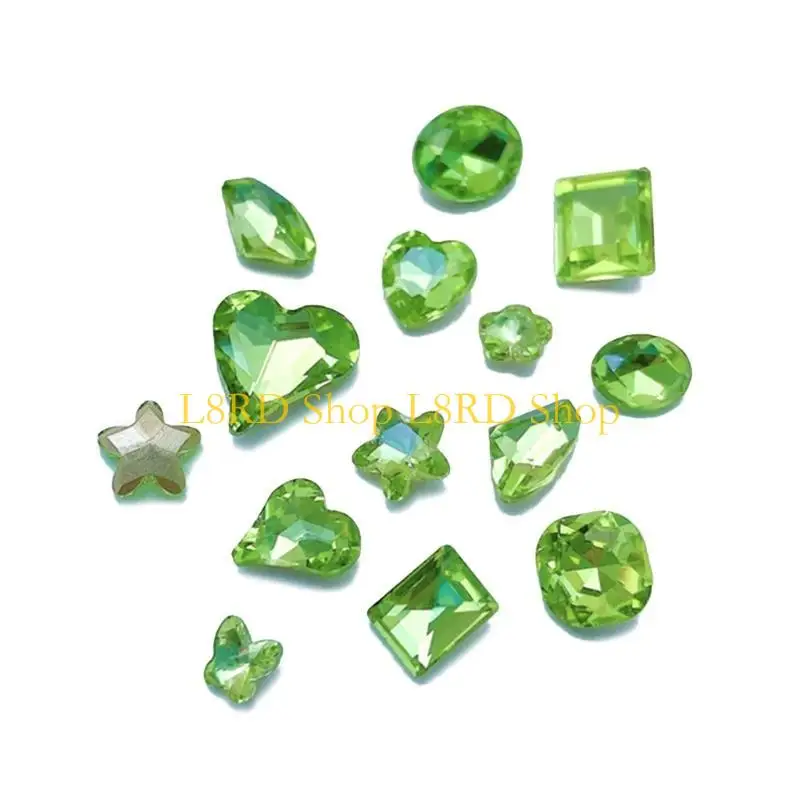 L8RD 30 حزمة كريستال الأظافر مجوهرات DIY مانيكير الشارات كريستال الأحجار الكريمة مسمار الفن