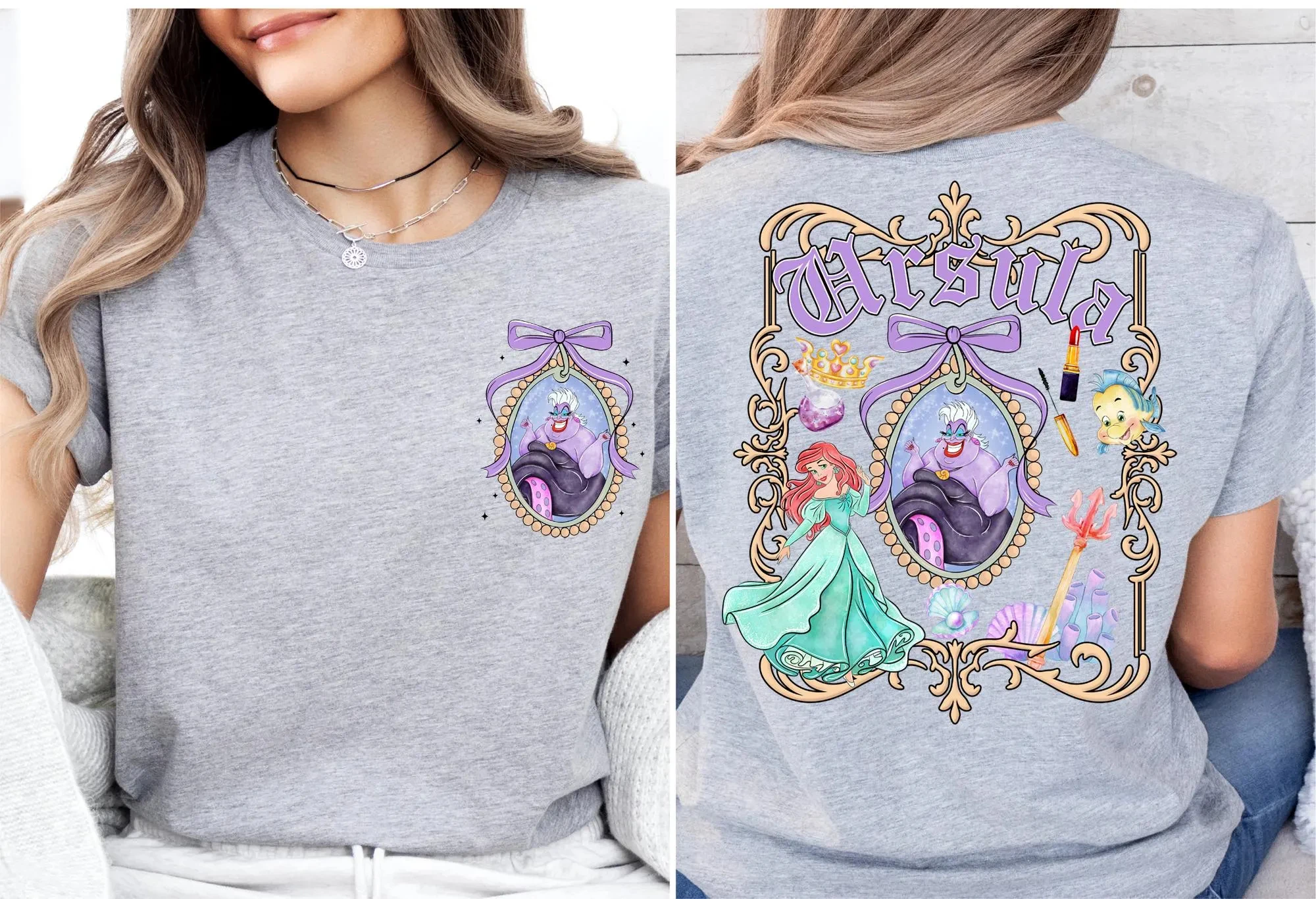 Coquette Ursula القوس تي شيرت ديزني Ursula قميص ديزني حورية البحر الأشرار تي شيرت الفتيات السيئة قميص Ursula قميص WDW الأسرة Vacay المحملة
