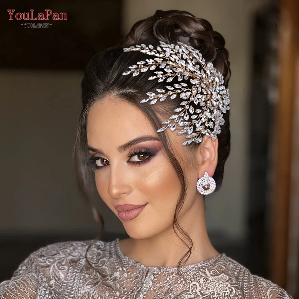 YouLaPan Shiny Rhinestone Bridal Headwear Luxury Wedding Headband Women Hair Accessories Headpiece Party Banquet Headdress HP438 image 4