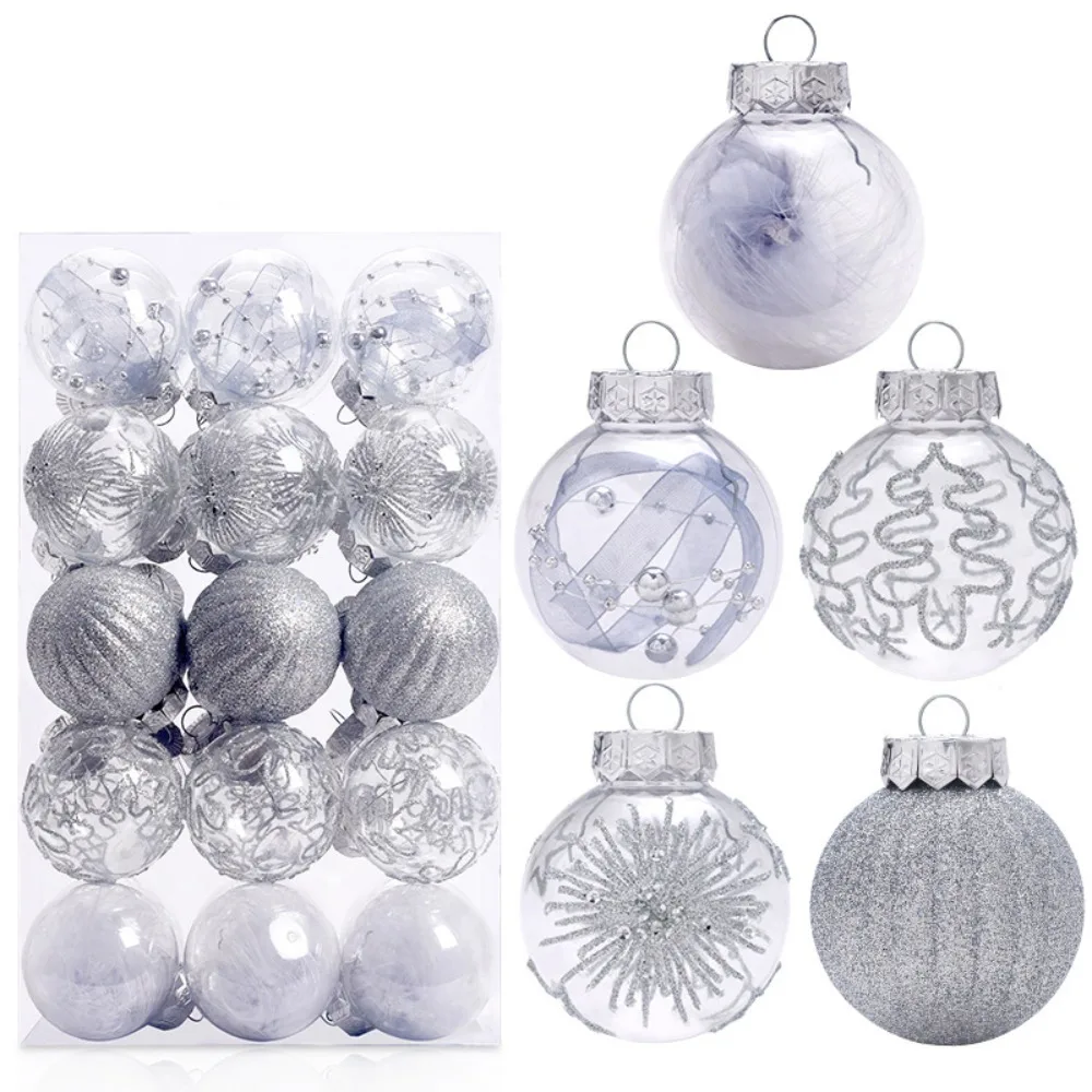 

30pcs Crafts Plastic Christmas Ball Set 6cm Delicate Christmas Tree Pendant Painted Creative Hanging Ornament Window