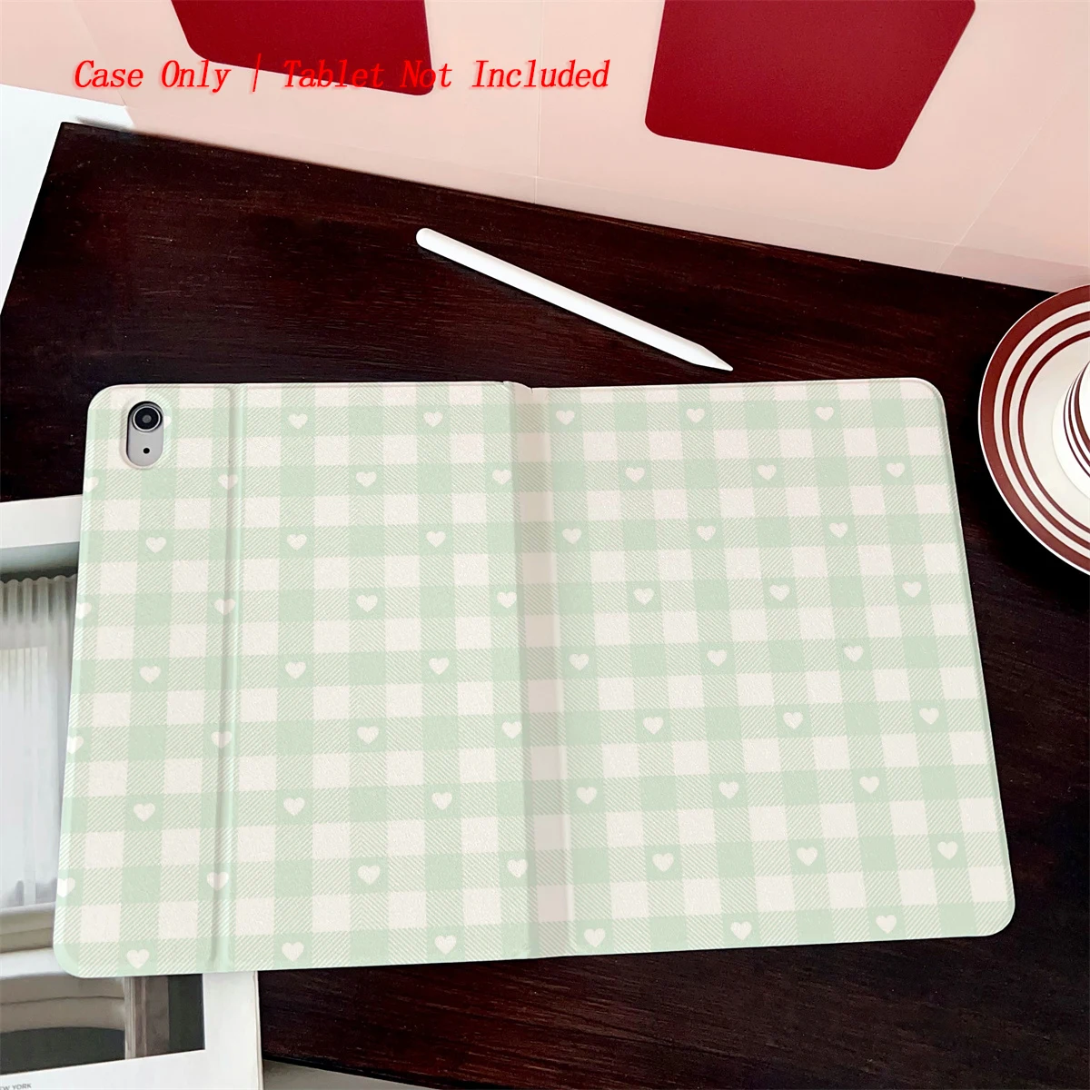 حافظة كمبيوتر لوحي ريترو خضراء مربعة لجهاز iPad 11th/10th 10.9 Air 5 Pro 11 Mini 5 |   غطاء فوليو مضاد للسقوط مع عرض ساخن للنوم التلقائي