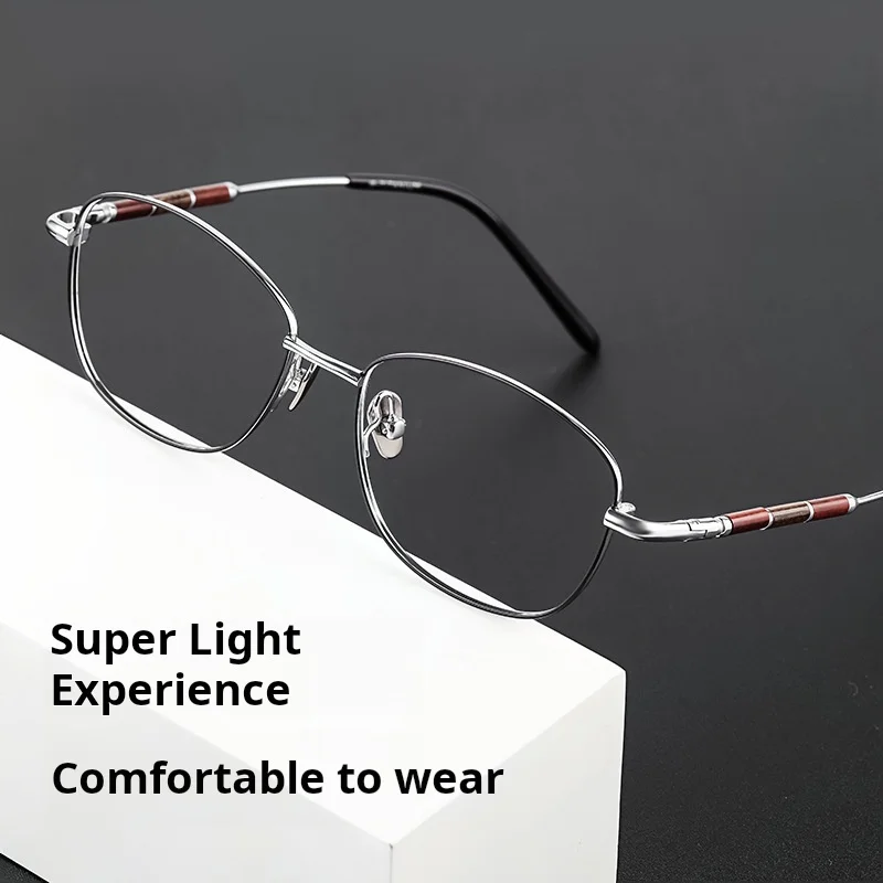 

MOMOJA Men's and Women's Korean Retro Oval Glasses Frame Titanium Alloy Fashion Eyewear Optical Prescription Eyeglasses 623