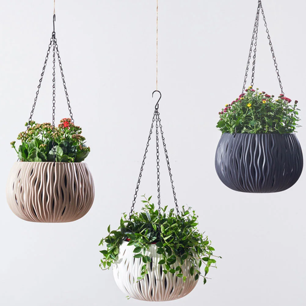 Hanging Pot Flower Planter Plastic Flowers Container Small Indoor Decorative Flowerpot