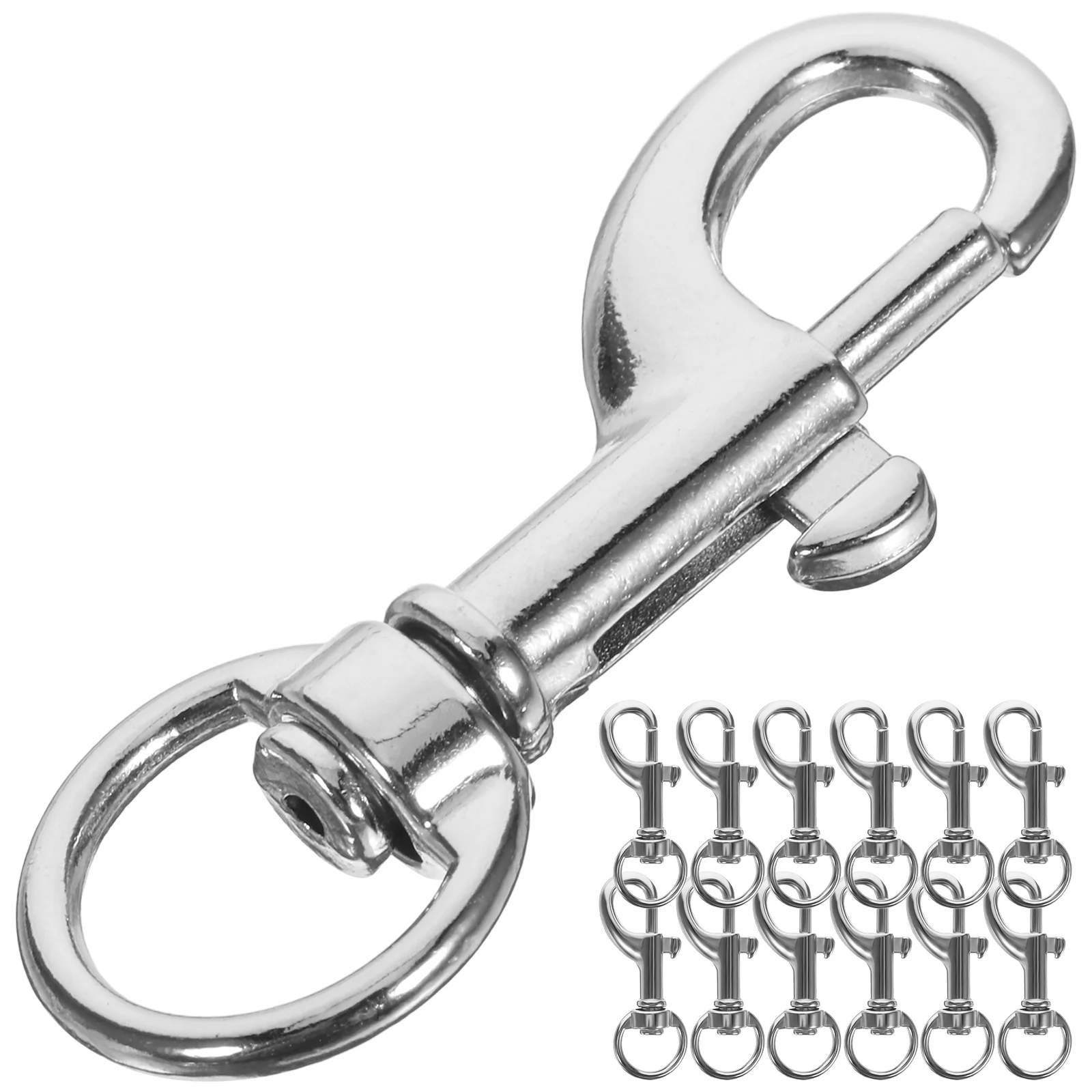 

20Pcs Heavy Duty Stainless Steel Dog Leash Clip Metal Swivel Snap Hooks Multipurpose for Diving Boating Keychain