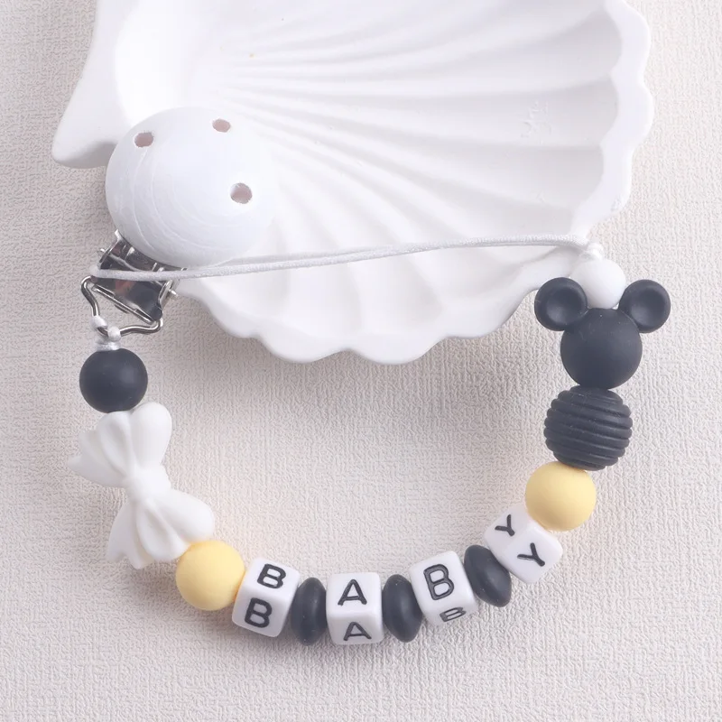 Baby Customization Personalized Name Pacifier Chains Dummy Nipple Holder Teether Pendant Newborn Items Teething Toys Shower Gift