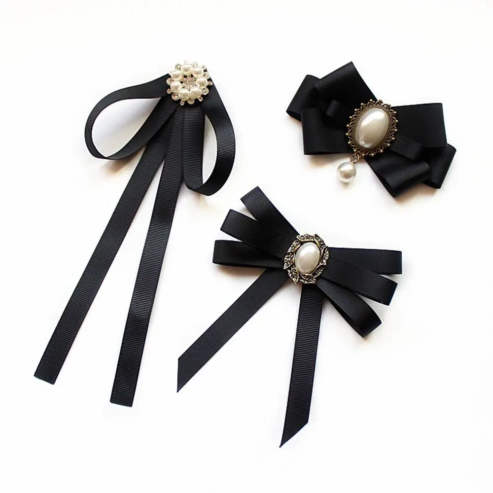 Student Imitation Pearl Uniform for School Costume Ribbon Ribbon Tie Collar Bowtie Cravat JK Bow Tie Ribbon Brooches Neck Ties