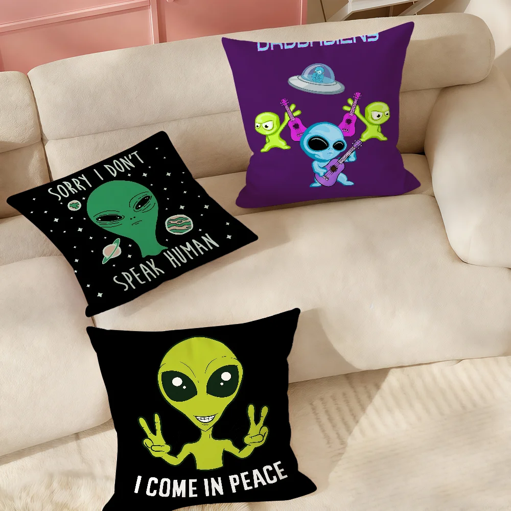 UFO We Come To Party Funny Alien Pillow Case Suitable For Be