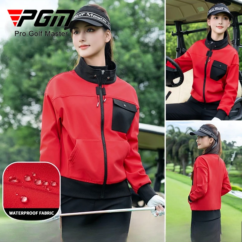 PGM سترات جولف نسائية بأكمام طويلة مع سترة واقية رياضية من الصوف للخريف والشتاء YF810