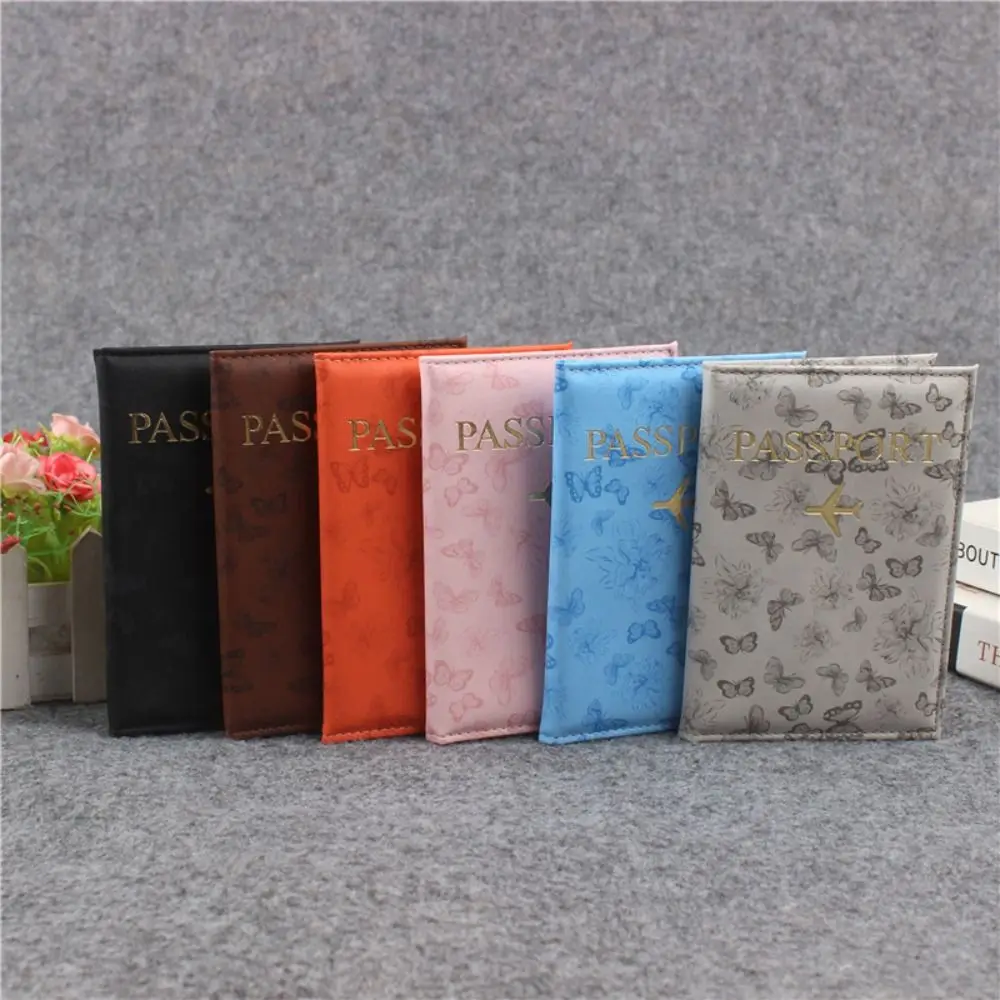 

Portable Butterfly Print Passport Holder PU Leather Multi-function Credit Card Case Waterproof Passport Cover for Women/Men