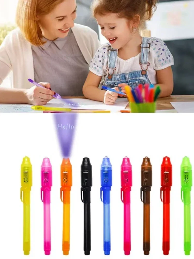 4–12 Stück unsichtbarer Tintenstift, Spionagestift mit UV-Licht, magischer Marker für geheime Nachricht, Schatzkiste, Preise, Kinderparty, Gastgeschenke, Spielzeug, Geschenk