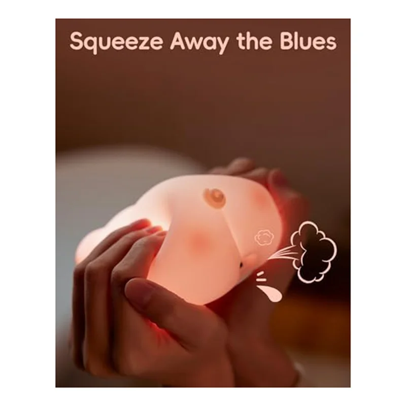 GOOD-Piggy Night Light,Piggy น่ารักโคมไฟ 3 ระดับหรี่แสงได้ Night Light 30 นาที Nightlight สีชมพูสําหรับห้อง