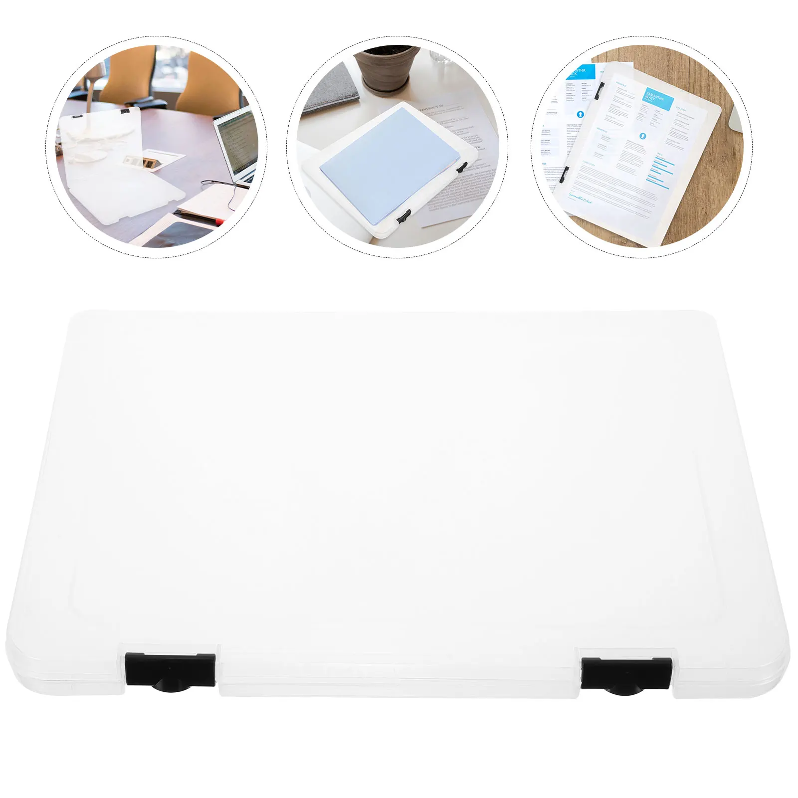 Clear File Storage Box Pp Material Stackable Document Holder For A4 Files Money Contracts Desktop Organizer A4 Storage Boxes