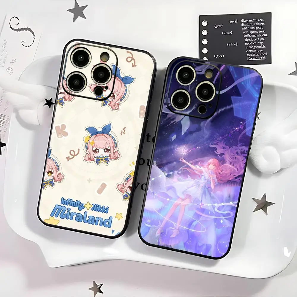 Чехол для телефона Infinity Nikki с милым дизайном для iPhone 17 16 15 14 13 12 11 Plus Mini Pro Max, мягкий черный ударопрочный чехол.