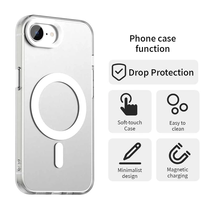 For iPhone 16E Case iPhone 16E Capas New Phone Bumper Shockproof Colour Wireless Charging Magnetic Matte Fundas iPhone 16E