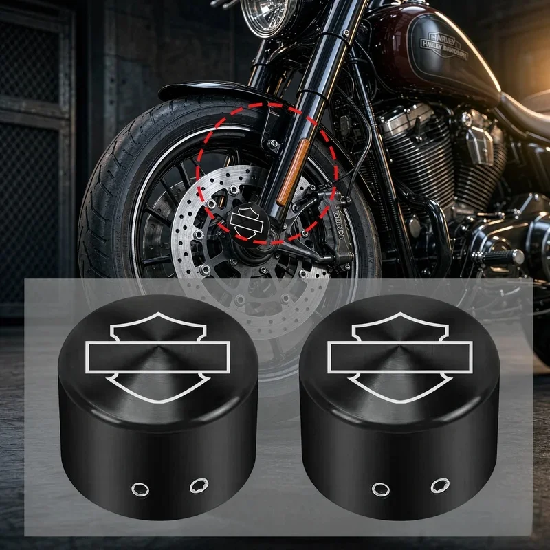 Motorrad-Totenkopf-Vorderachsenabdeckung für Harley XL883/1200 X48 Boy Road King Great Glide Zubehör Handschuhe
