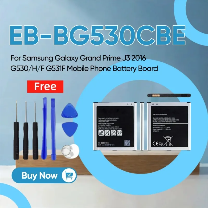 

Новый аккумулятор EB-BG530CBE емкостью 2600 мАч для Samsung Galaxy Grand Prime J3 2016 G530/H/F G531F, аккумуляторная плата мобильного телефона