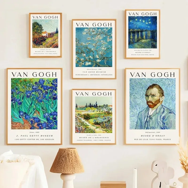 Vincent Van Gogh Exhibition Museum Poster Irises Garden At Arles Landscape Prints Canvas Painting Retro Home Wall Decor Picture