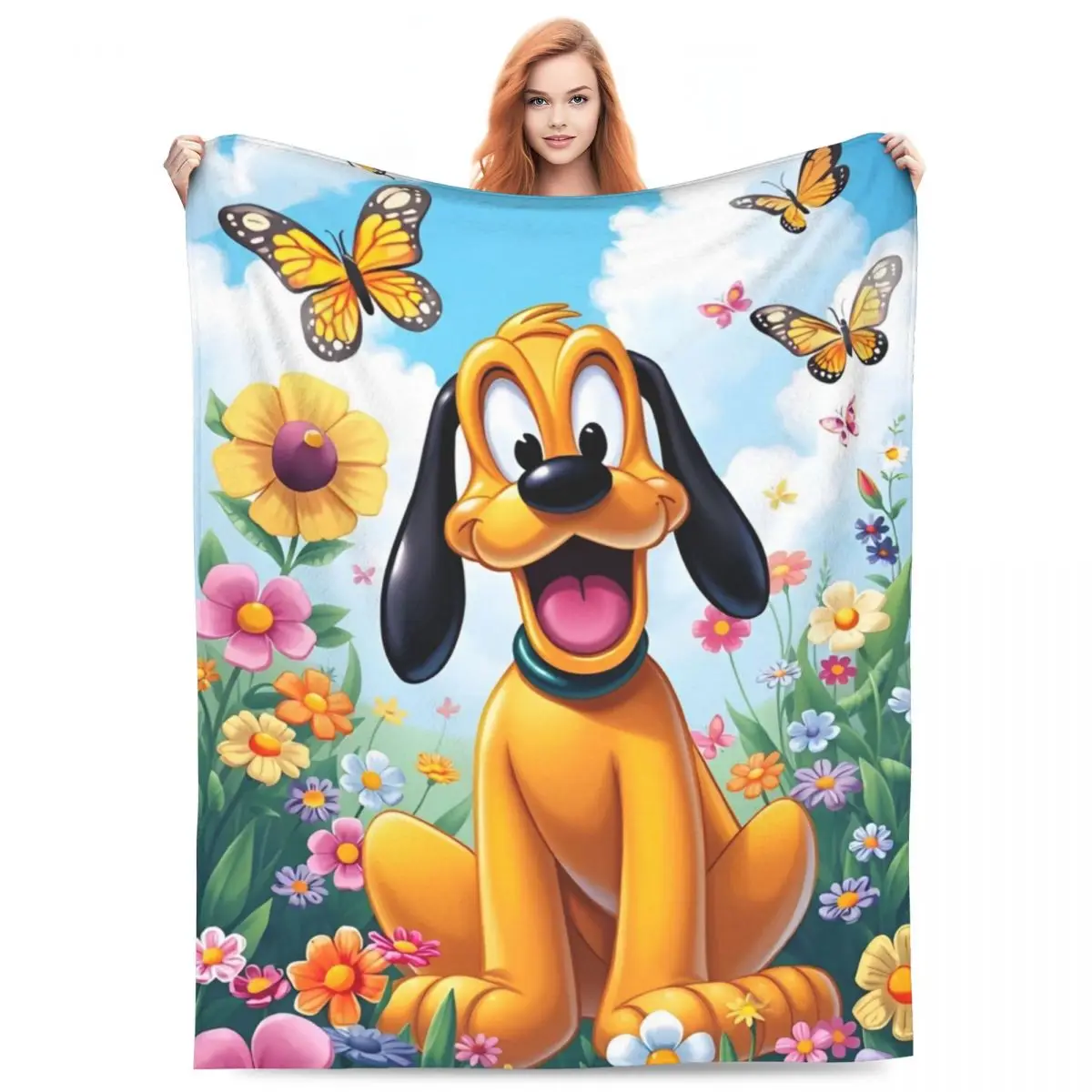 Mickey Mouse Pluto Super Warm Blankets Animal Travel Office Plush Throw Blanket Fluffy Bedroom Flannel Bedspread Sofa Bed Cover