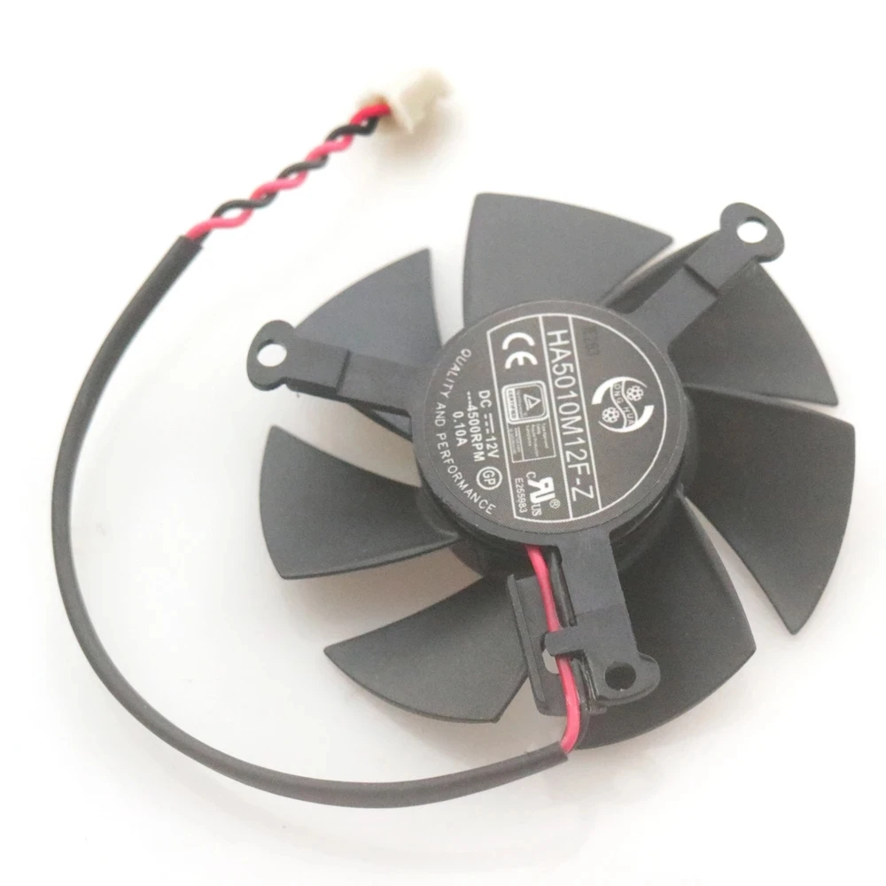 Free Shipping 125010-SL2 ZP HA5010M12F-Z 12V 0.08A 47mm g5005 gt705 GT720 GT730 HD7750 HD8570 Graphics Card Cooler Fan 2Pin