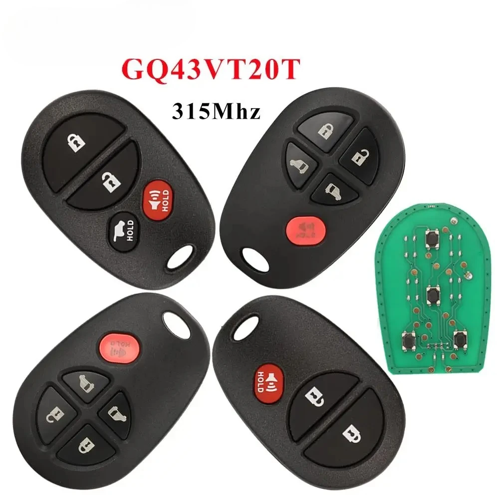 

GQ43VT20T 3/4/5/6 BTN 315 МГц дистанционный автомобильный брелок для Toyota Sienna Solara Avalon Camry Highlander Sequoia Tacoma Tundra