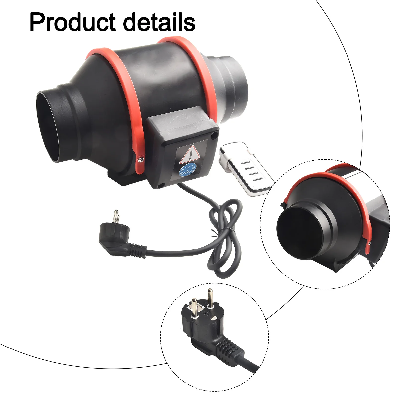 100mm Inline Duct Fan 40W Variable Remote Control Copper Motor ABS For Exhaust Ventilator For Home Kitchen Greenhouse Ventilatio