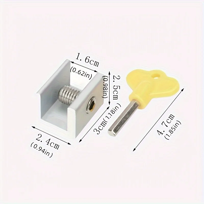 4pcs Aluminum Alloy Window Lock Stopper Sliding Window Anti-theft lock Window Sliding Door Baby Kids Child Safety Doors Lock image 3