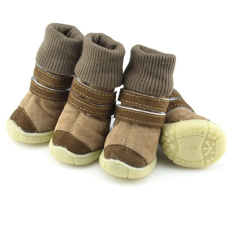 4Pcs Pet Walking Boots Non Slip Wear Resistant For Small Medium Dogs Outdoor Winter Warm Snow Boots Puppy French Bulldog Shoes ﻿