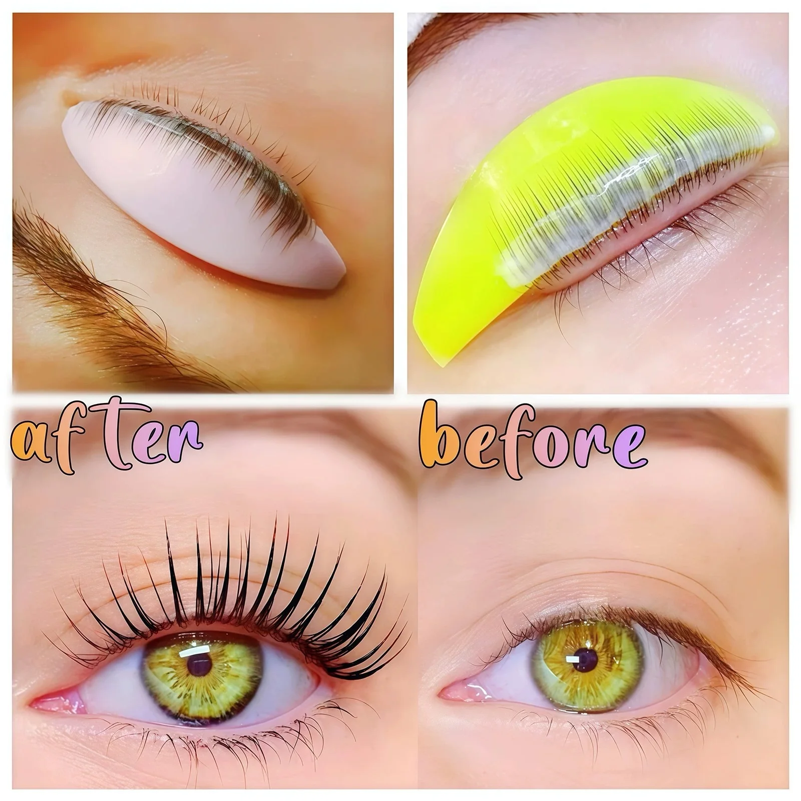 Libeauty 7 Pairs L Curl Silicone Eyelash Perm Pads Sticky Lash Lift Pads Lifting 3D Eyelash Curler Accessories Makeup Tools