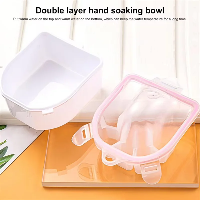 Nail Polish Remover Soak Bowl Nail Art Treatment Double Layer Nail Soaking Bowls Hand Wash DIY Salon Nail Spa Bath Manicure Tool