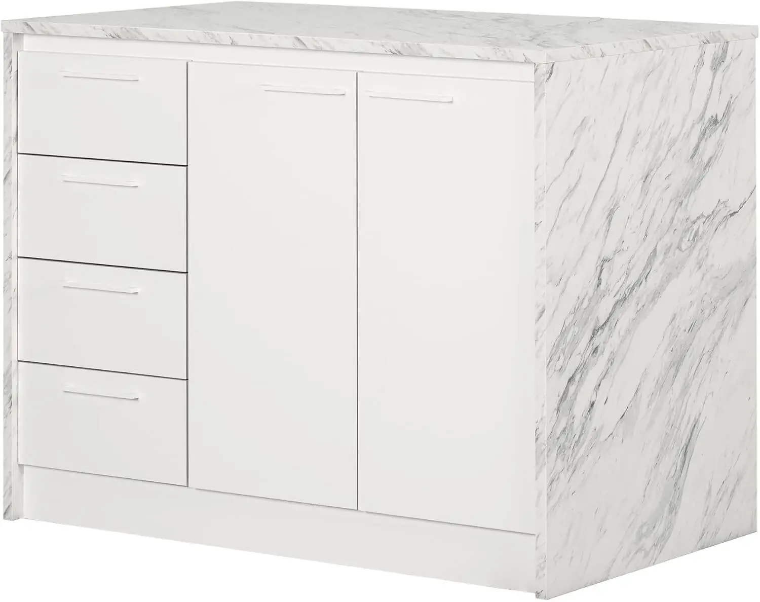 

Rustic Refinement Full Size Kitchen Island,Spacious Countertop,Portable Design,Modern Kitchen Furniture,Convenient, with Mobile