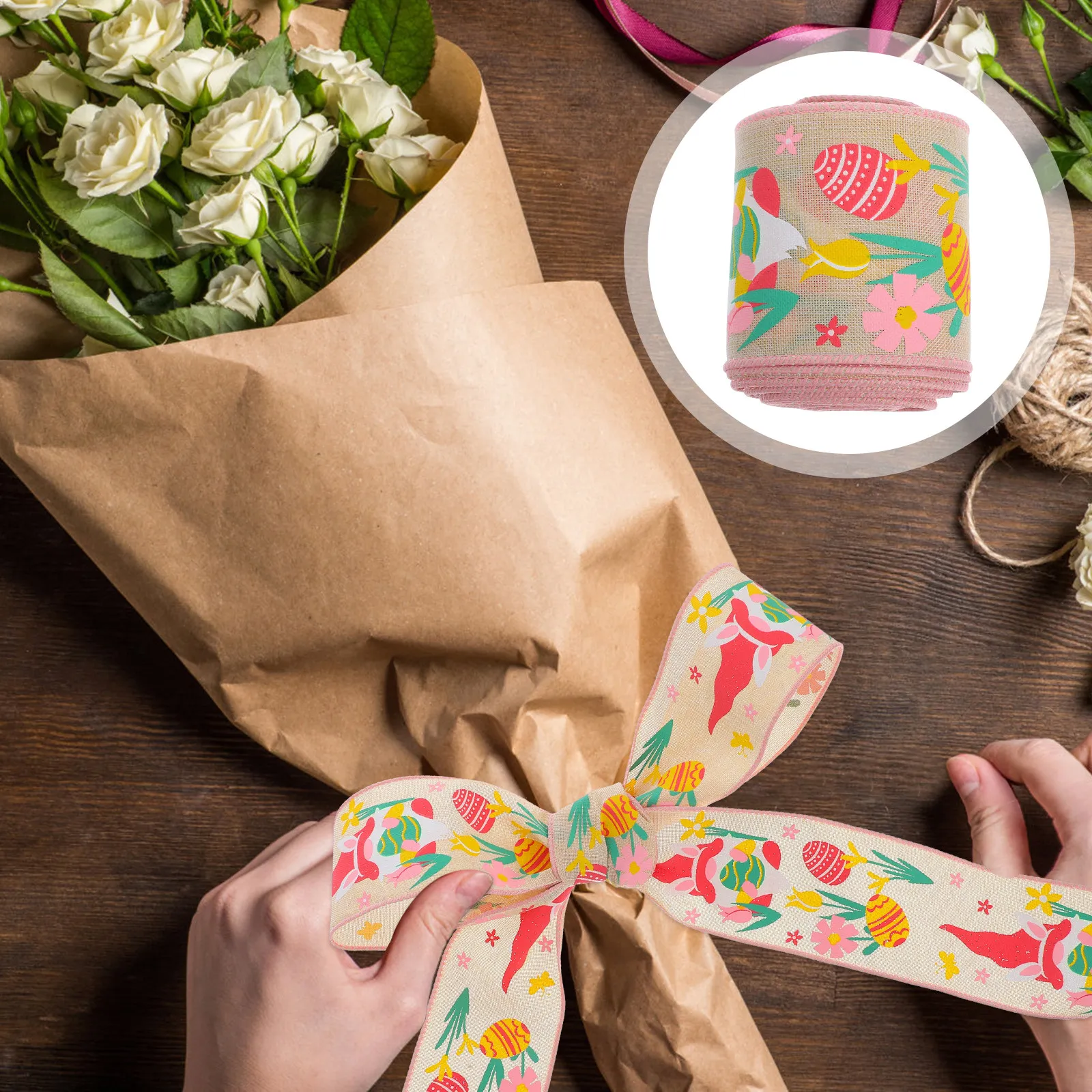 

Easter Decoration Ribbon Decorative Present Egg Bouquet for Wreaths Diy Supplies Craft Ribbons Basket Bowknot