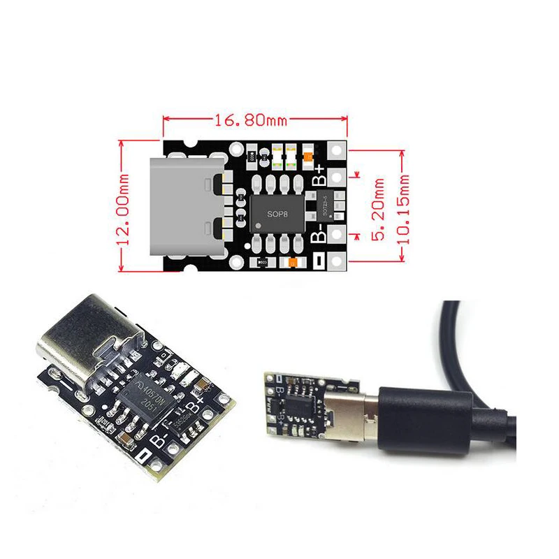 Tipo-C 1S 1A 3.7V scheda di ricarica della batteria al litio modulo caricabatterie 4.2V con protezione MINI per batterie agli ioni di litio 18650