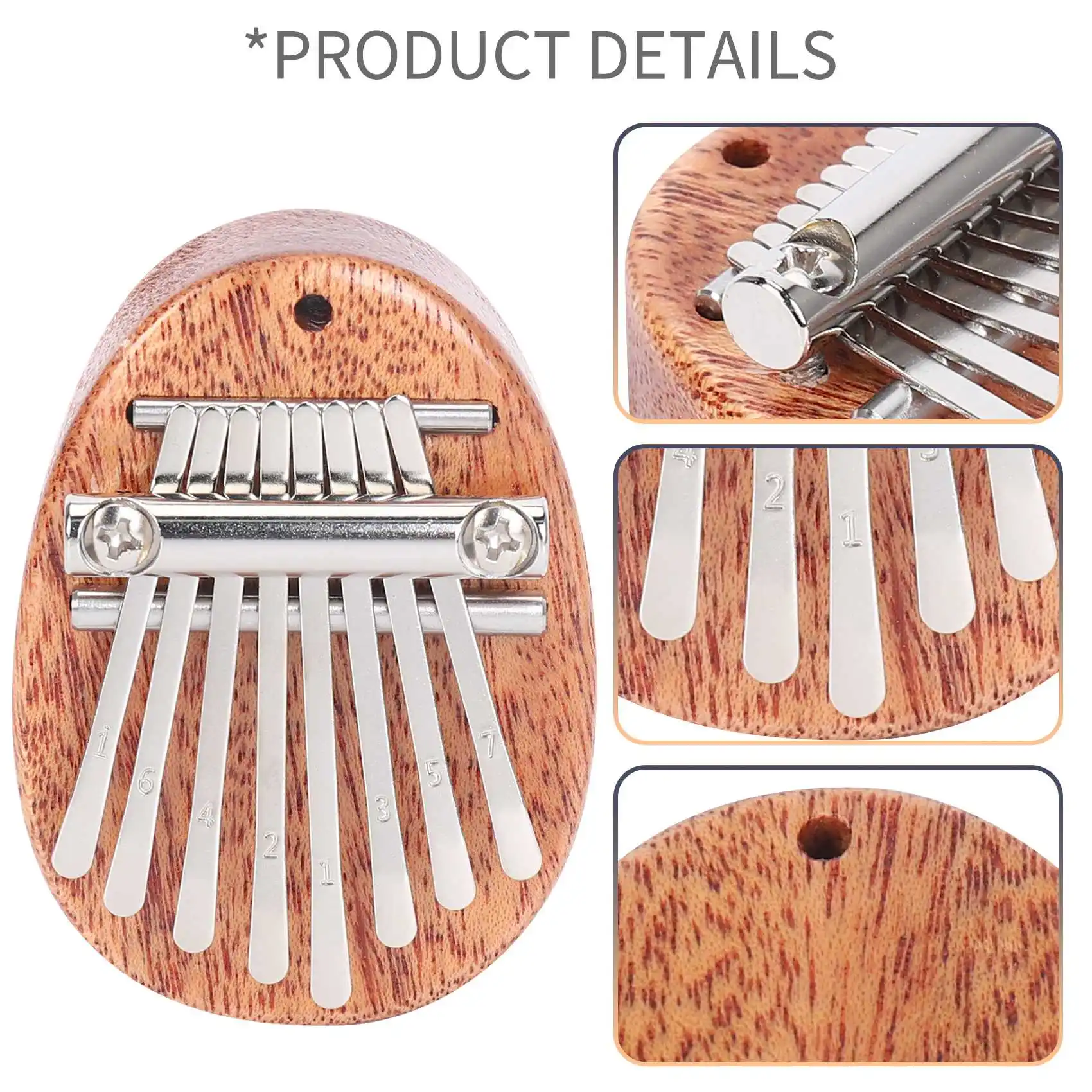 ONGE 8 Key Mini Kalimba رائعة إصبع الإبهام البيانو ماريمبا الموسيقية جيدة الإكسسوارات قلادة هدية